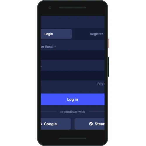 DuelCasino sign up form on mobile
